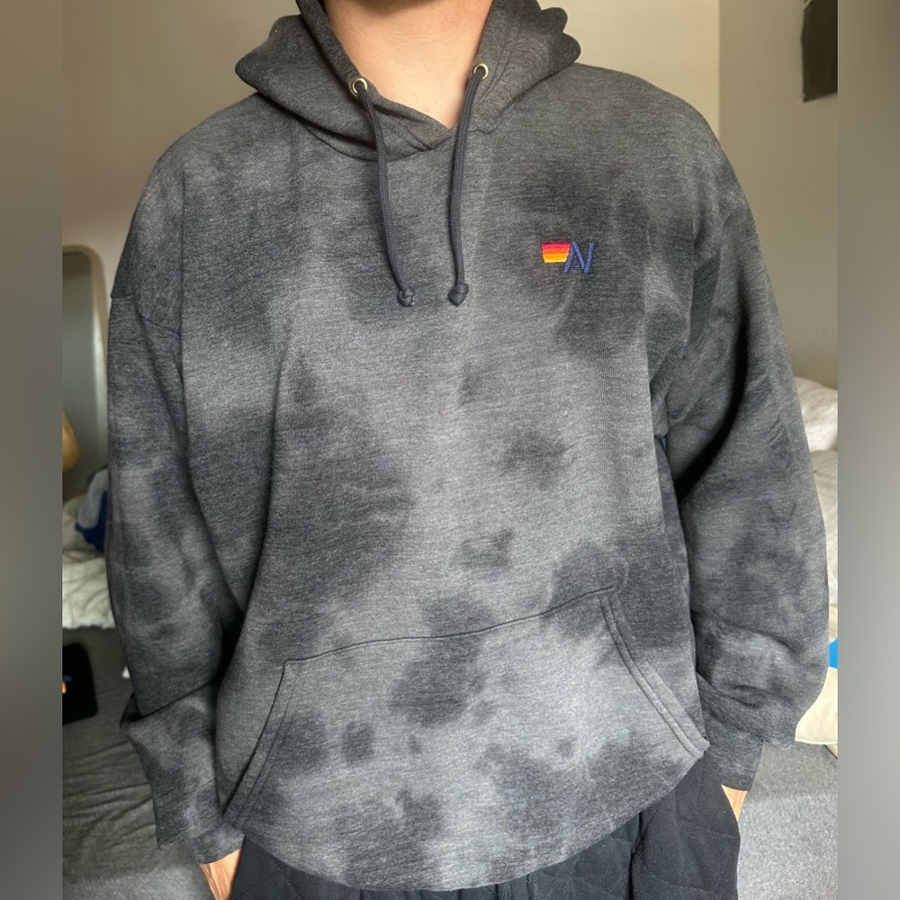 unisex, black tie-dye aviator nation hoodie